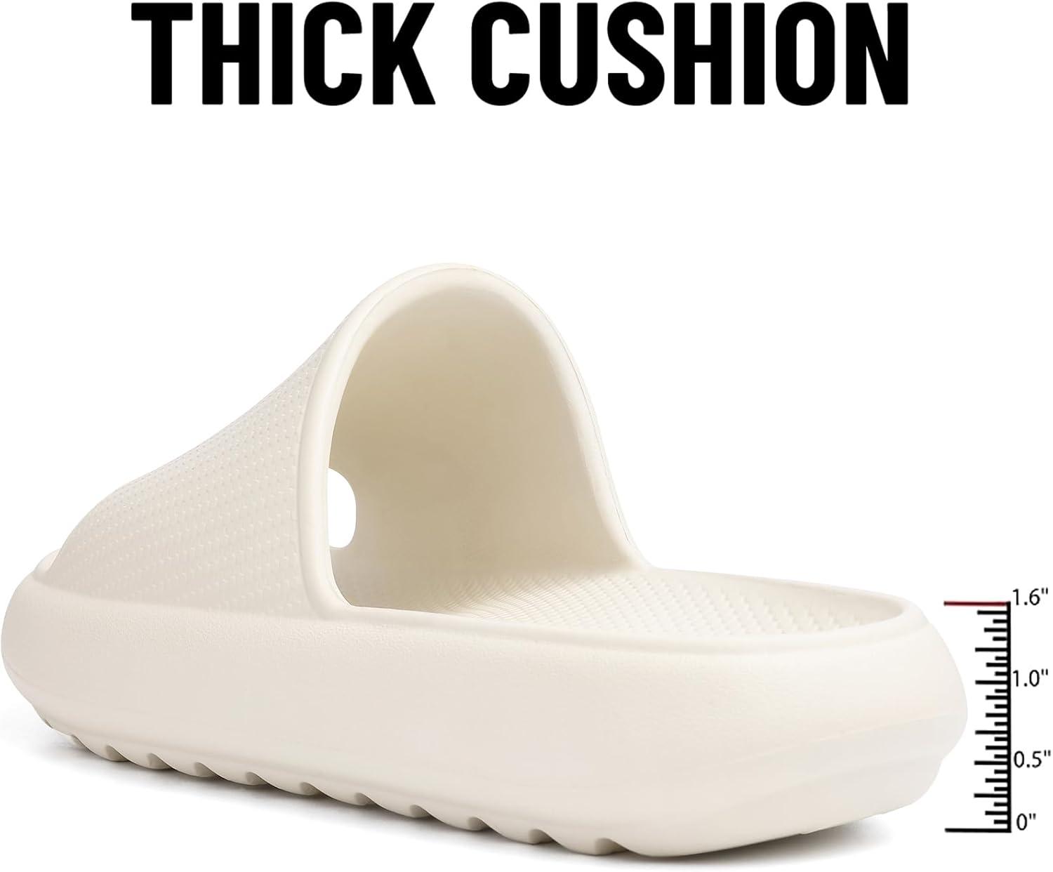 imageComwarm Cloud Slide Sandals for Women Men Ultra Comfort Recovery Pillow Slippers Soft Summer Beach Shoes with Low Arch SupportBeige