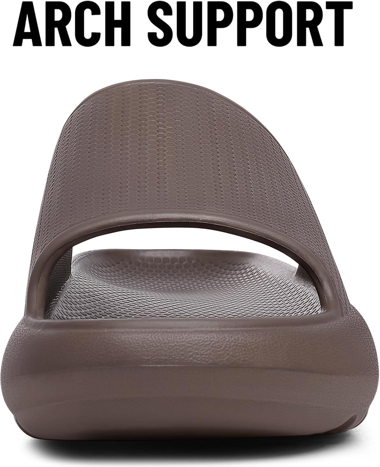 imageComwarm Cloud Slide Sandals for Women Men Ultra Comfort Recovery Pillow Slippers Soft Summer Beach Shoes with Low Arch SupportChocolate