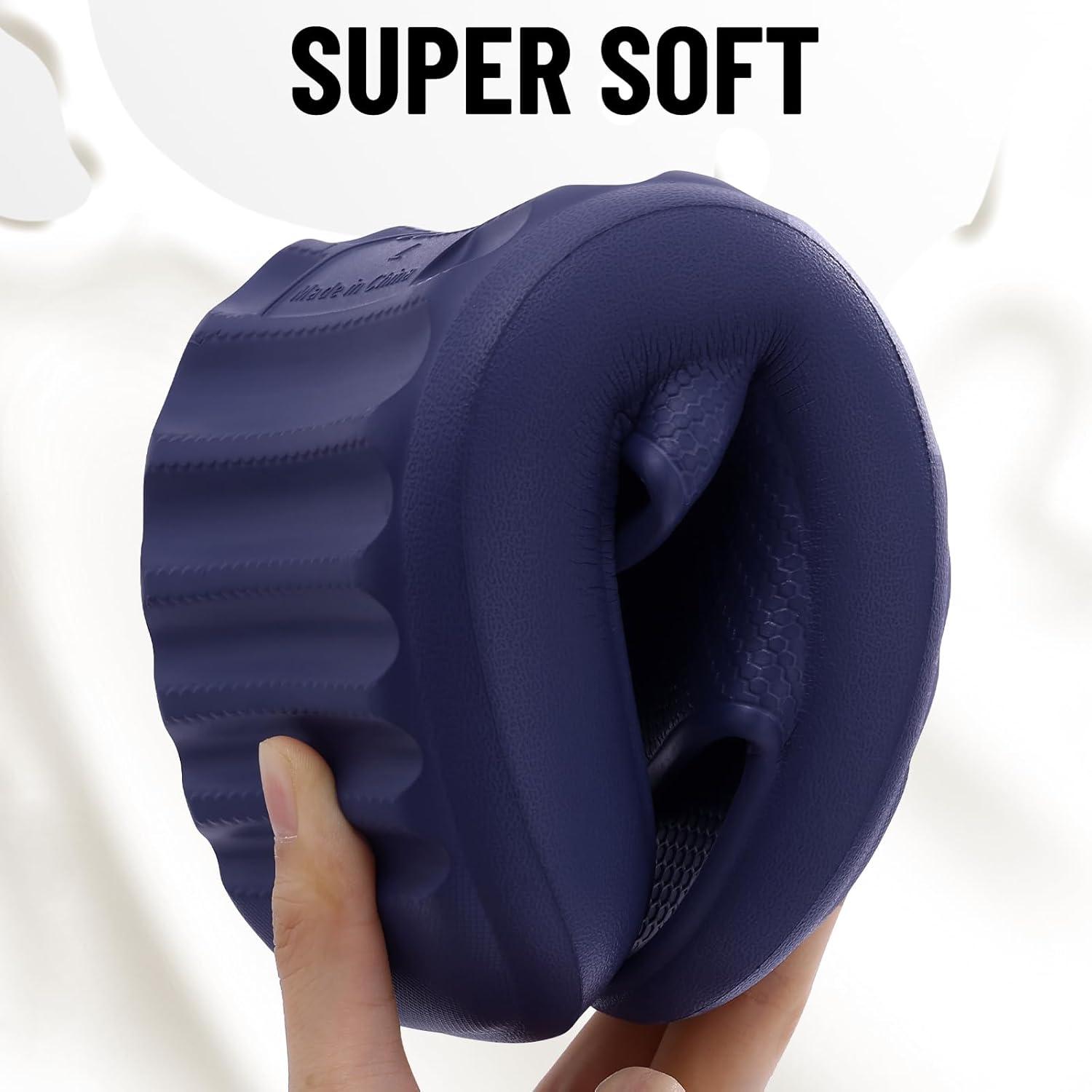 imageComwarm Cloud Slide Sandals for Women Men Ultra Comfort Recovery Pillow Slippers Soft Summer Beach Shoes with Low Arch SupportDark Blue