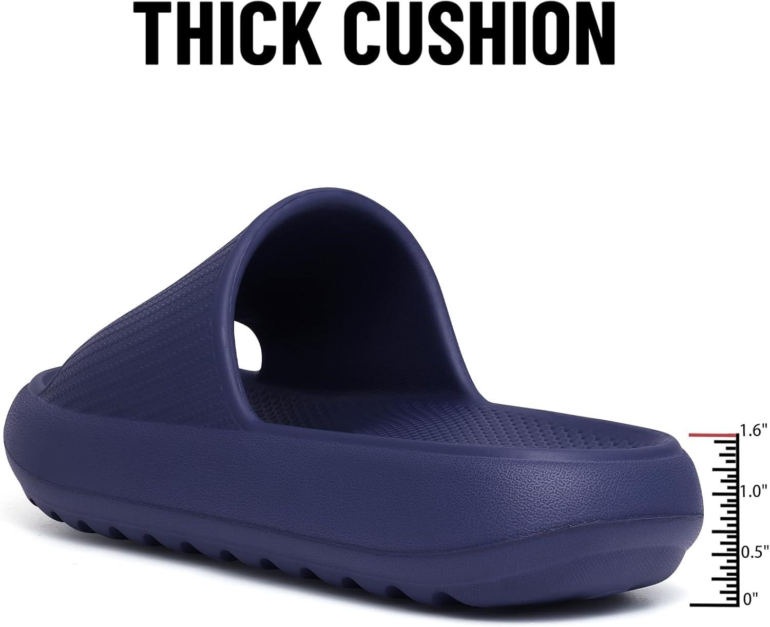 imageComwarm Cloud Slide Sandals for Women Men Ultra Comfort Recovery Pillow Slippers Soft Summer Beach Shoes with Low Arch SupportDark Blue