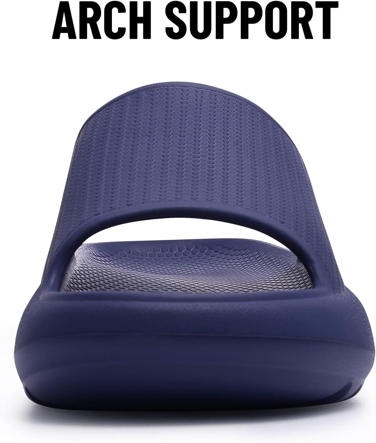 imageComwarm Cloud Slide Sandals for Women Men Ultra Comfort Recovery Pillow Slippers Soft Summer Beach Shoes with Low Arch SupportDark Blue
