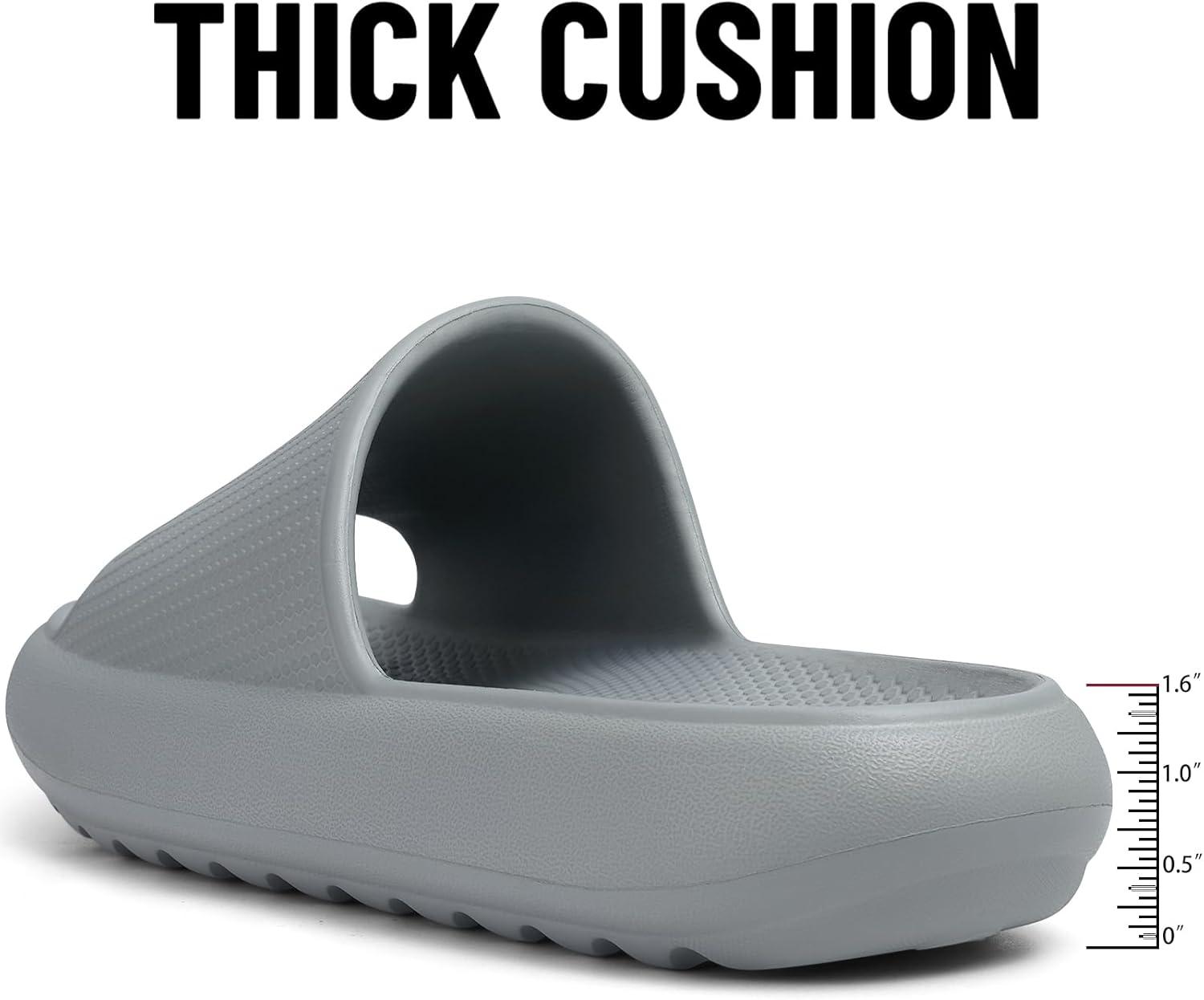 imageComwarm Cloud Slide Sandals for Women Men Ultra Comfort Recovery Pillow Slippers Soft Summer Beach Shoes with Low Arch SupportGrey