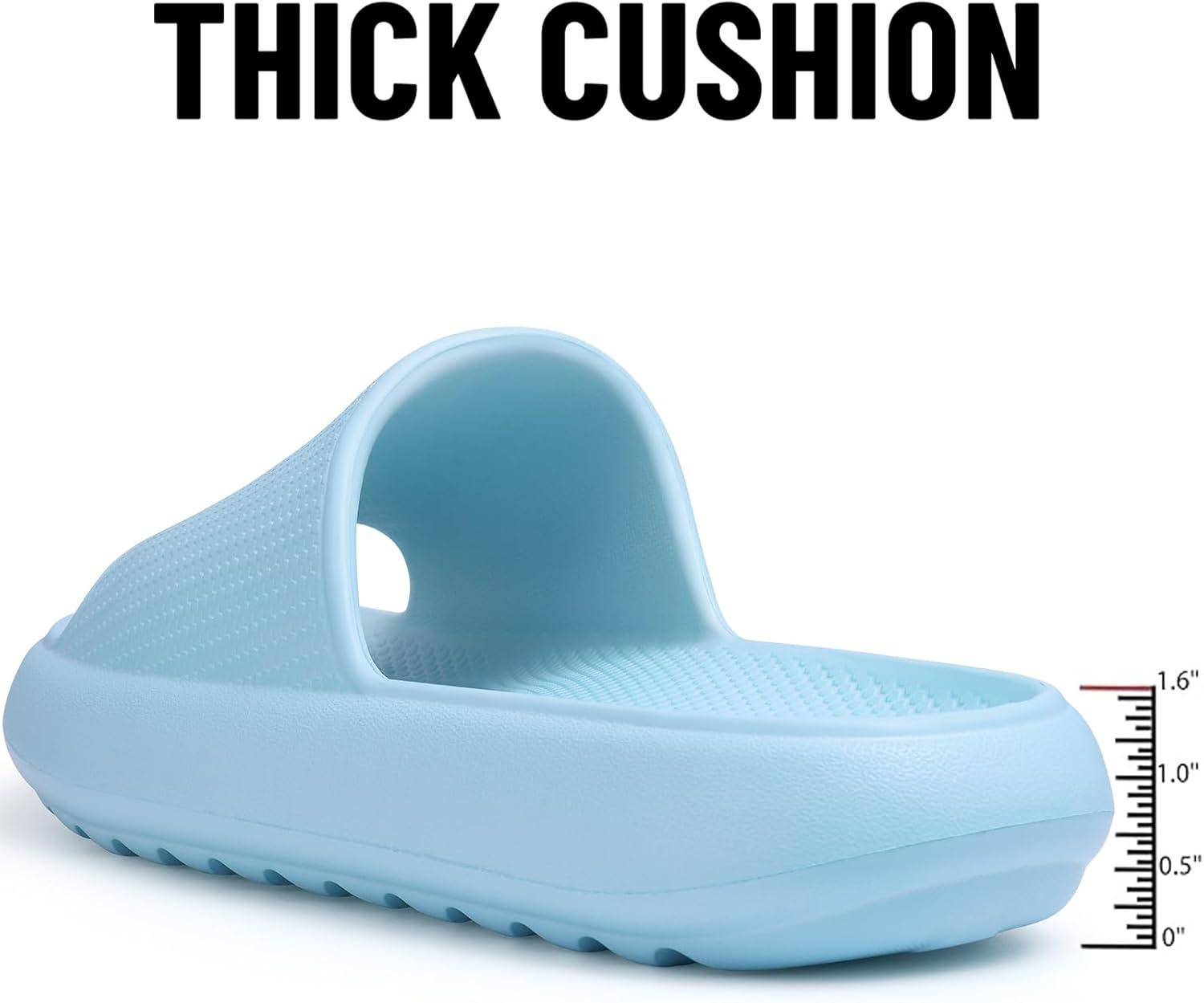 imageComwarm Cloud Slide Sandals for Women Men Ultra Comfort Recovery Pillow Slippers Soft Summer Beach Shoes with Low Arch SupportLight Blue
