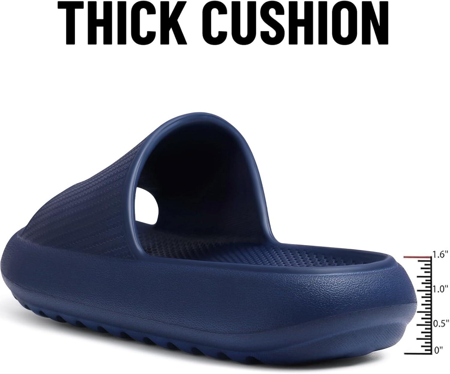 imageComwarm Cloud Slide Sandals for Women Men Ultra Comfort Recovery Pillow Slippers Soft Summer Beach Shoes with Low Arch SupportNavy
