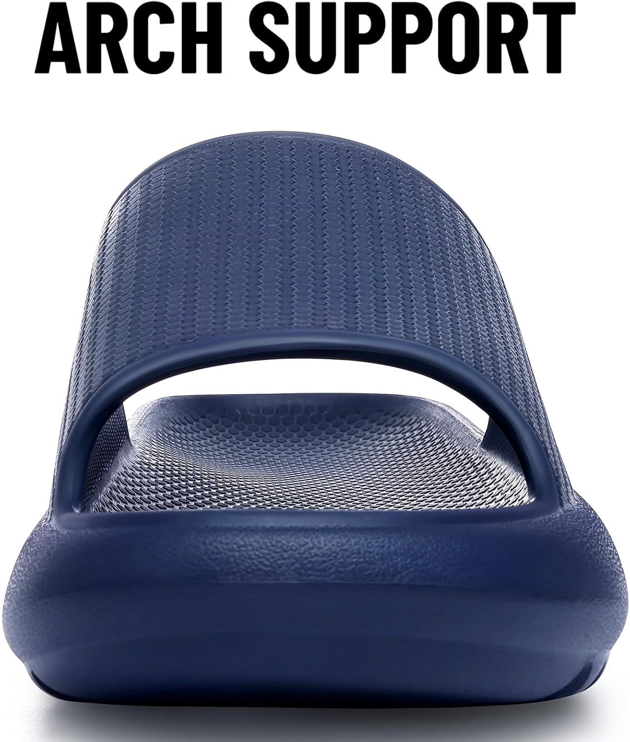 imageComwarm Cloud Slide Sandals for Women Men Ultra Comfort Recovery Pillow Slippers Soft Summer Beach Shoes with Low Arch SupportNavy