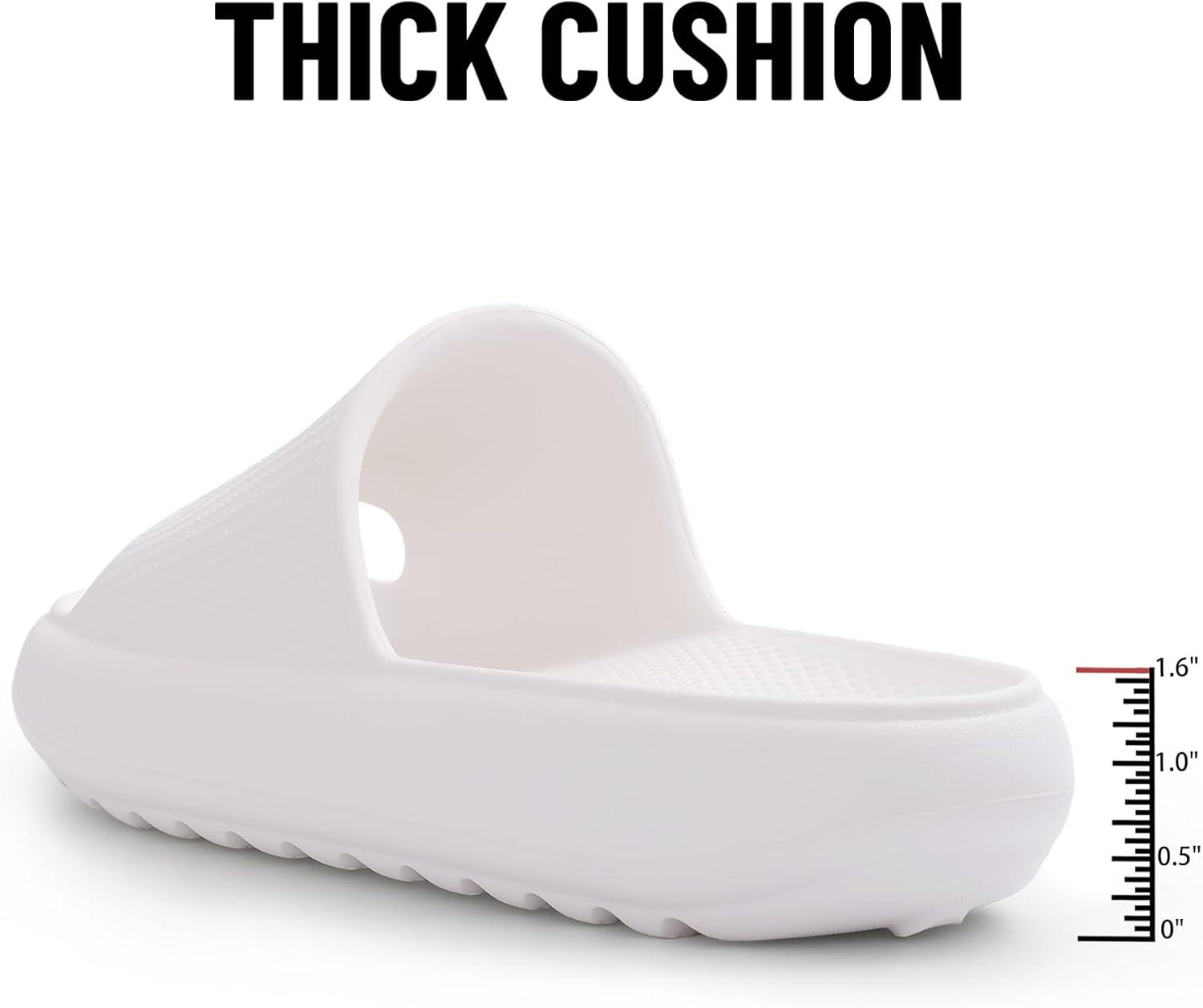imageComwarm Cloud Slide Sandals for Women Men Ultra Comfort Recovery Pillow Slippers Soft Summer Beach Shoes with Low Arch SupportOffwhite