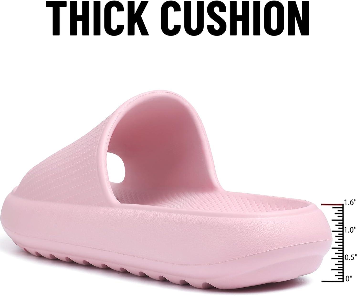 imageComwarm Cloud Slide Sandals for Women Men Ultra Comfort Recovery Pillow Slippers Soft Summer Beach Shoes with Low Arch SupportPink