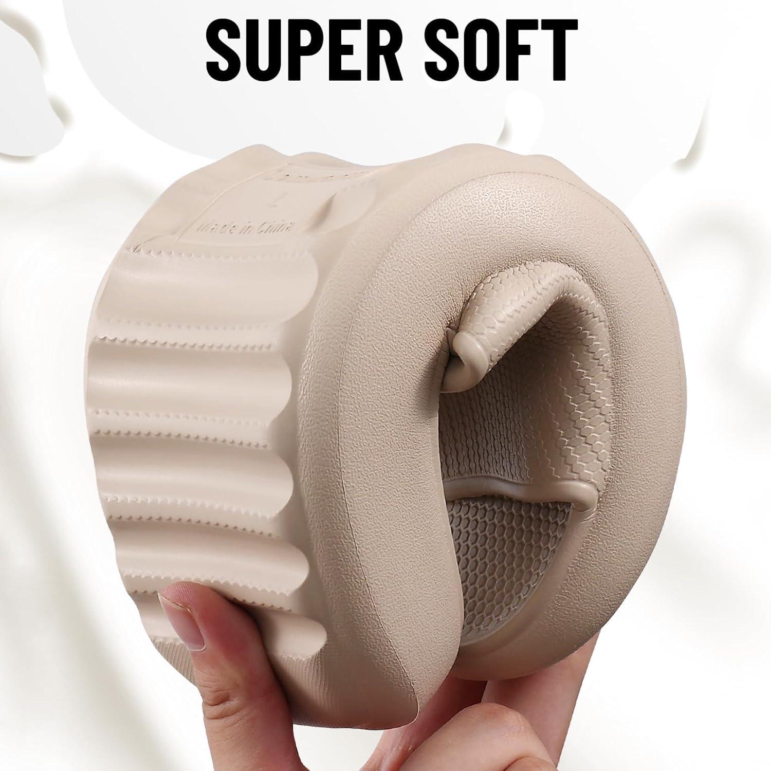 imageComwarm Cloud Slide Sandals for Women Men Ultra Comfort Recovery Pillow Slippers Soft Summer Beach Shoes with Low Arch SupportSand