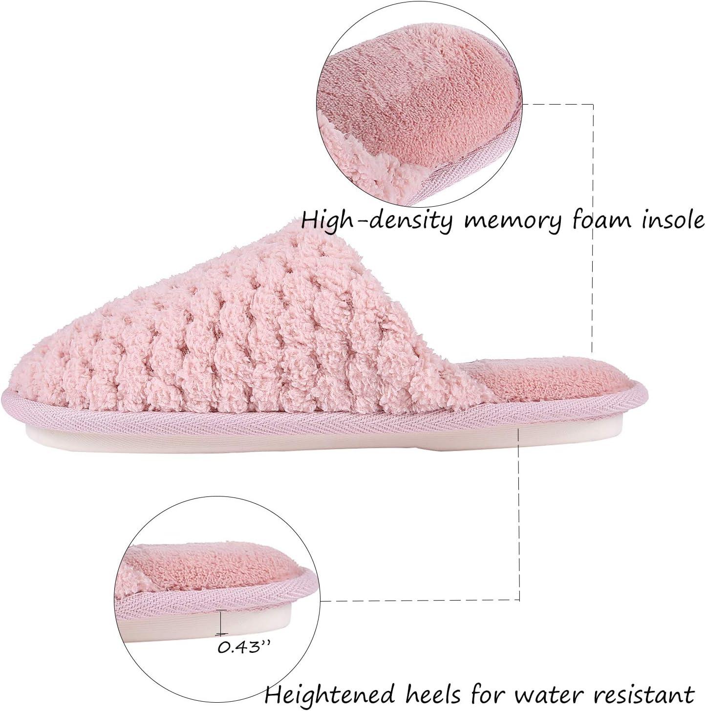 imageWomens Cozy Memory Foam Slippers Ladies Slip on Plush Lining Nonskid House Shoes for Indoor Outdoor Use PK3940 Pink