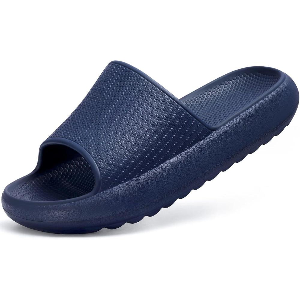 imageComwarm Cloud Slide Sandals for Women Men Ultra Comfort Recovery Pillow Slippers Soft Summer Beach Shoes with Low Arch SupportNavy