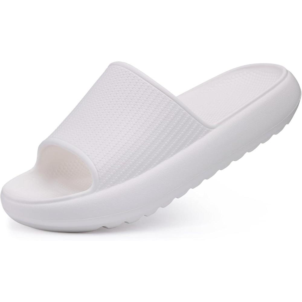 imageComwarm Cloud Slide Sandals for Women Men Ultra Comfort Recovery Pillow Slippers Soft Summer Beach Shoes with Low Arch SupportOffwhite