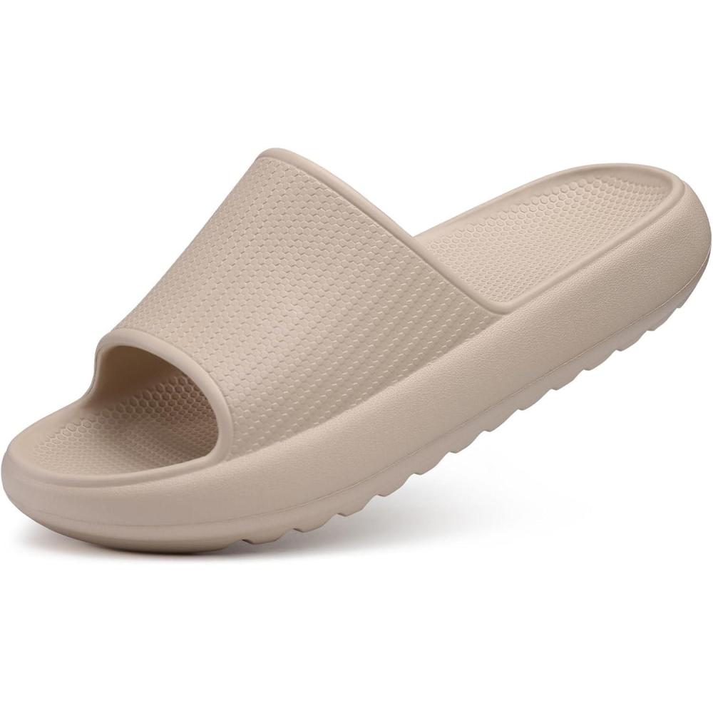imageComwarm Cloud Slide Sandals for Women Men Ultra Comfort Recovery Pillow Slippers Soft Summer Beach Shoes with Low Arch SupportSand