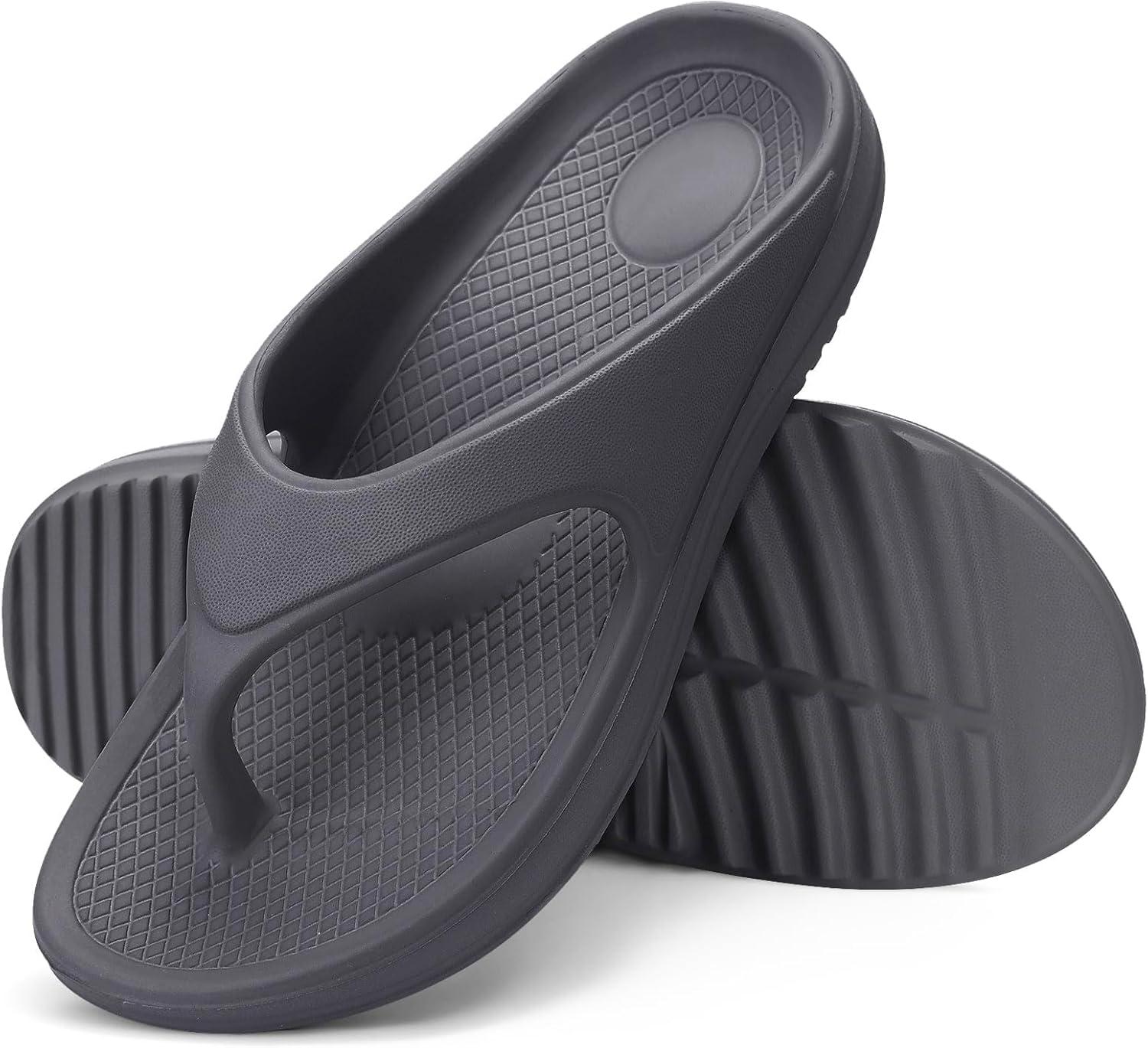 imageshevalues Orthopedic Sandals for Women Arch Support Recovery Flip Flops Pillow Soft Summer Beach ShoesGrey