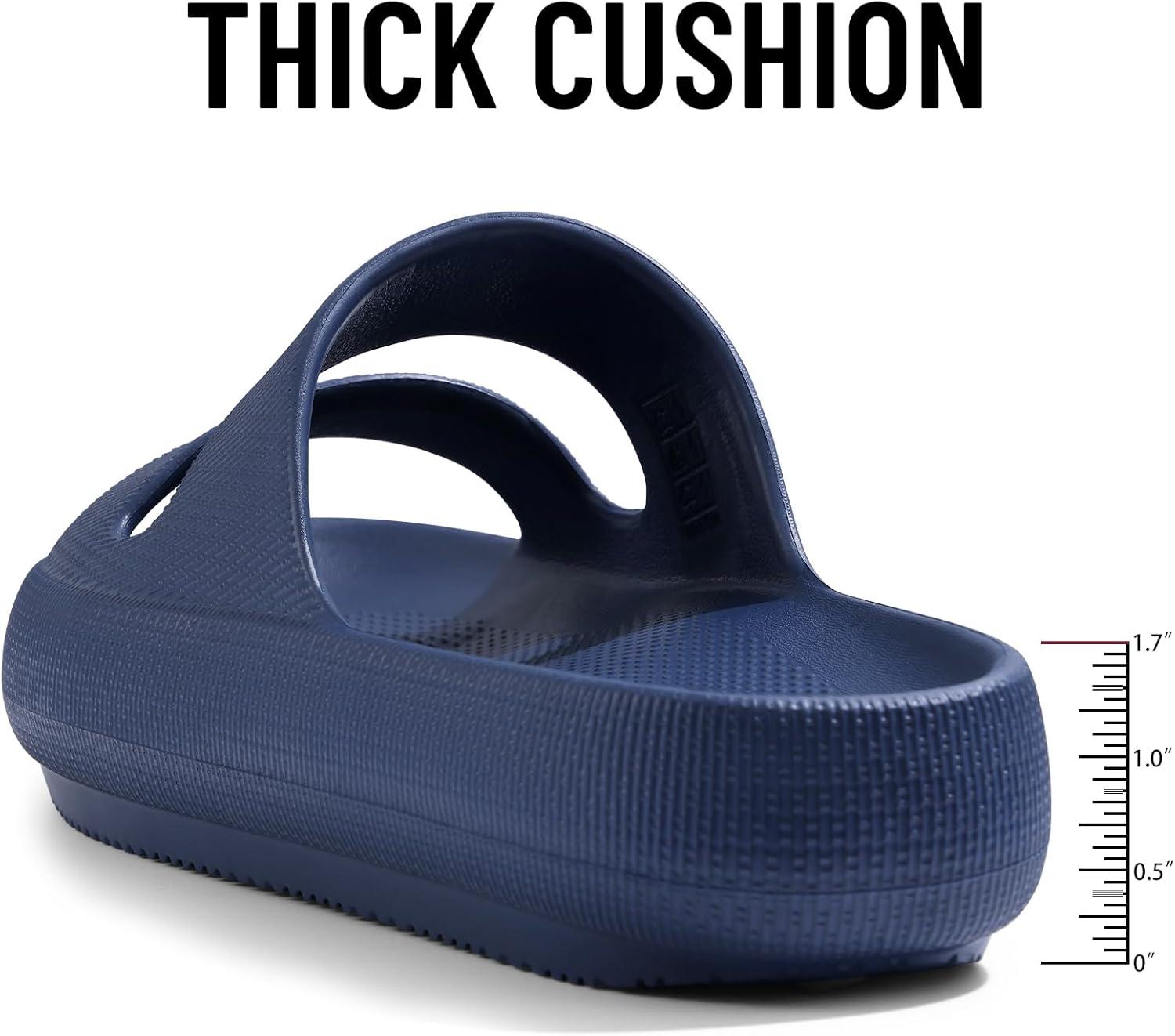 imageshevalues Orthopedic Slide Sandals for Women with Arch Support Pillow Soft Recovery Slip on Sandals Lightweight Summer Cloud Slippers for Plantar FasciitisDark Blue