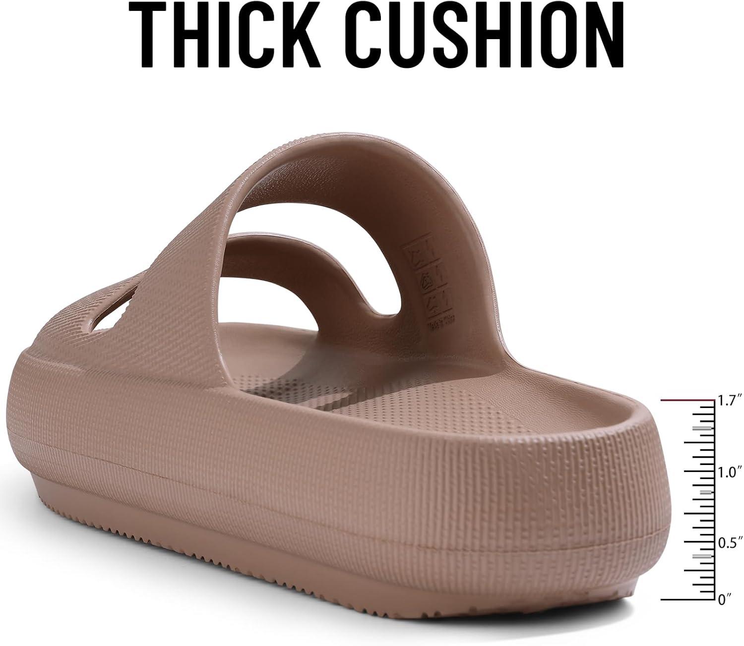 imageshevalues Orthopedic Slide Sandals for Women with Arch Support Pillow Soft Recovery Slip on Sandals Lightweight Summer Cloud Slippers for Plantar FasciitisBrown
