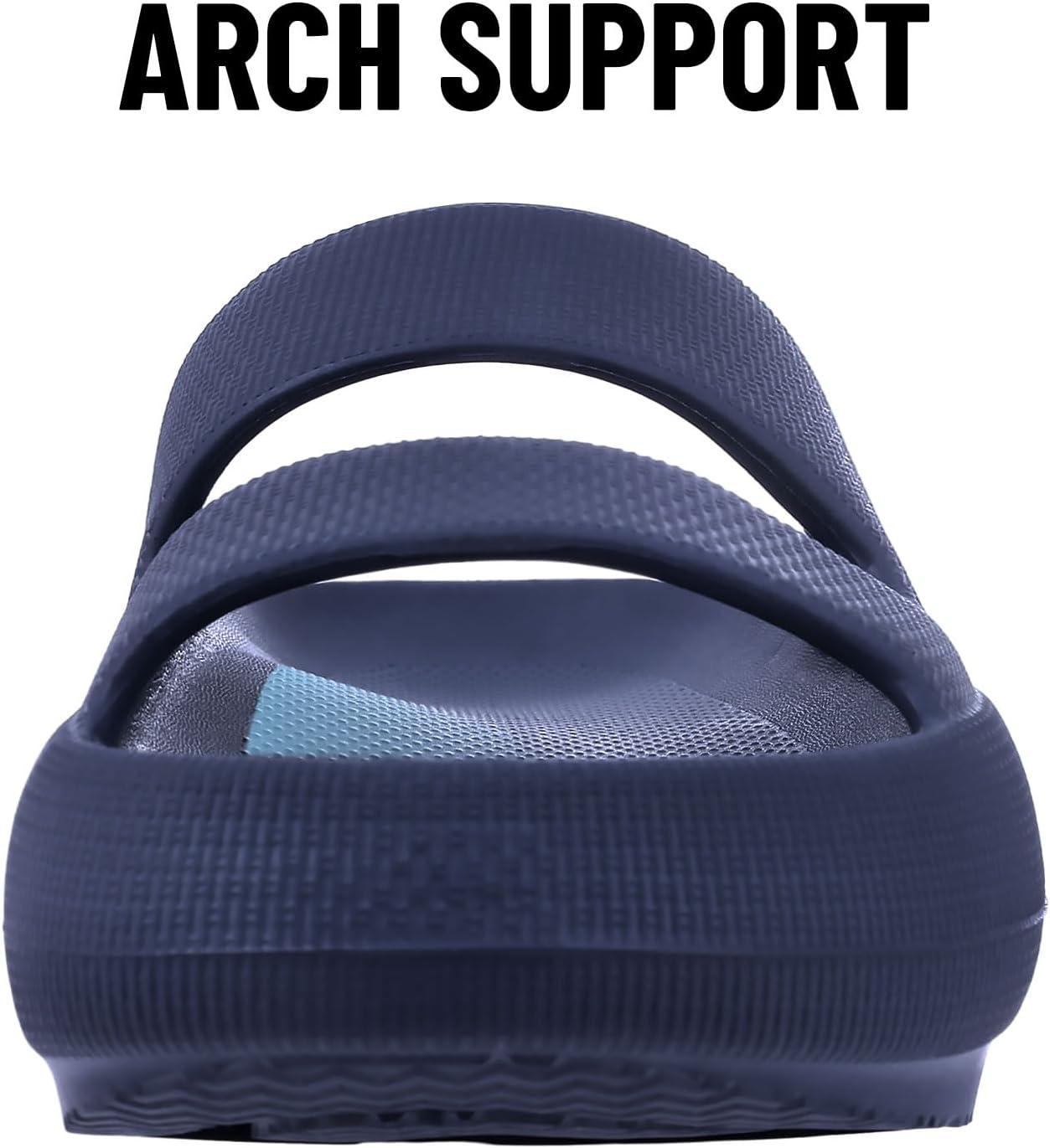 imageshevalues Orthopedic Slide Sandals for Women with Arch Support Pillow Soft Recovery Slip on Sandals Lightweight Summer Cloud Slippers for Plantar FasciitisUpdate Blue