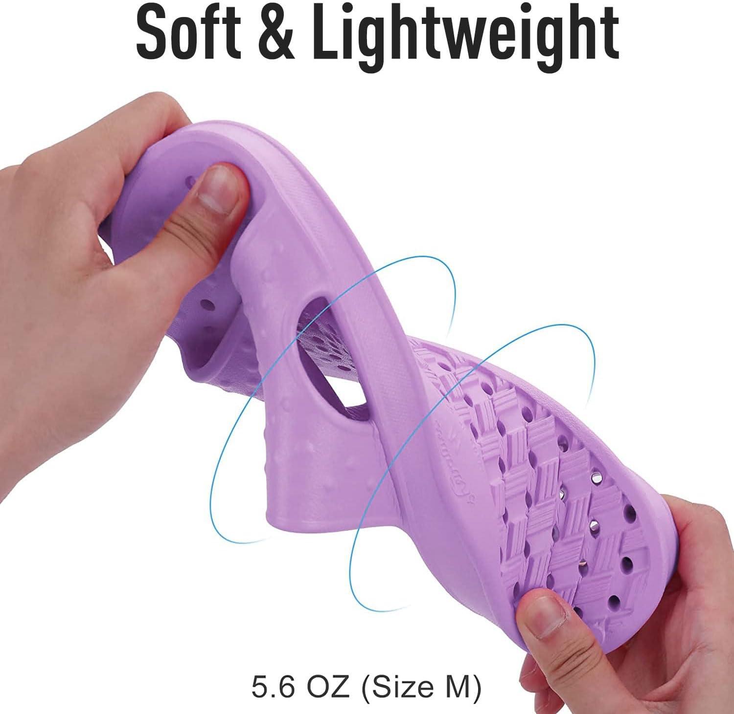 imageshevalues Shower Shoes for Women Men with Arch Support Quick Drying Pool Slides Lightweight Beach Sandals with Drain HolesPurple