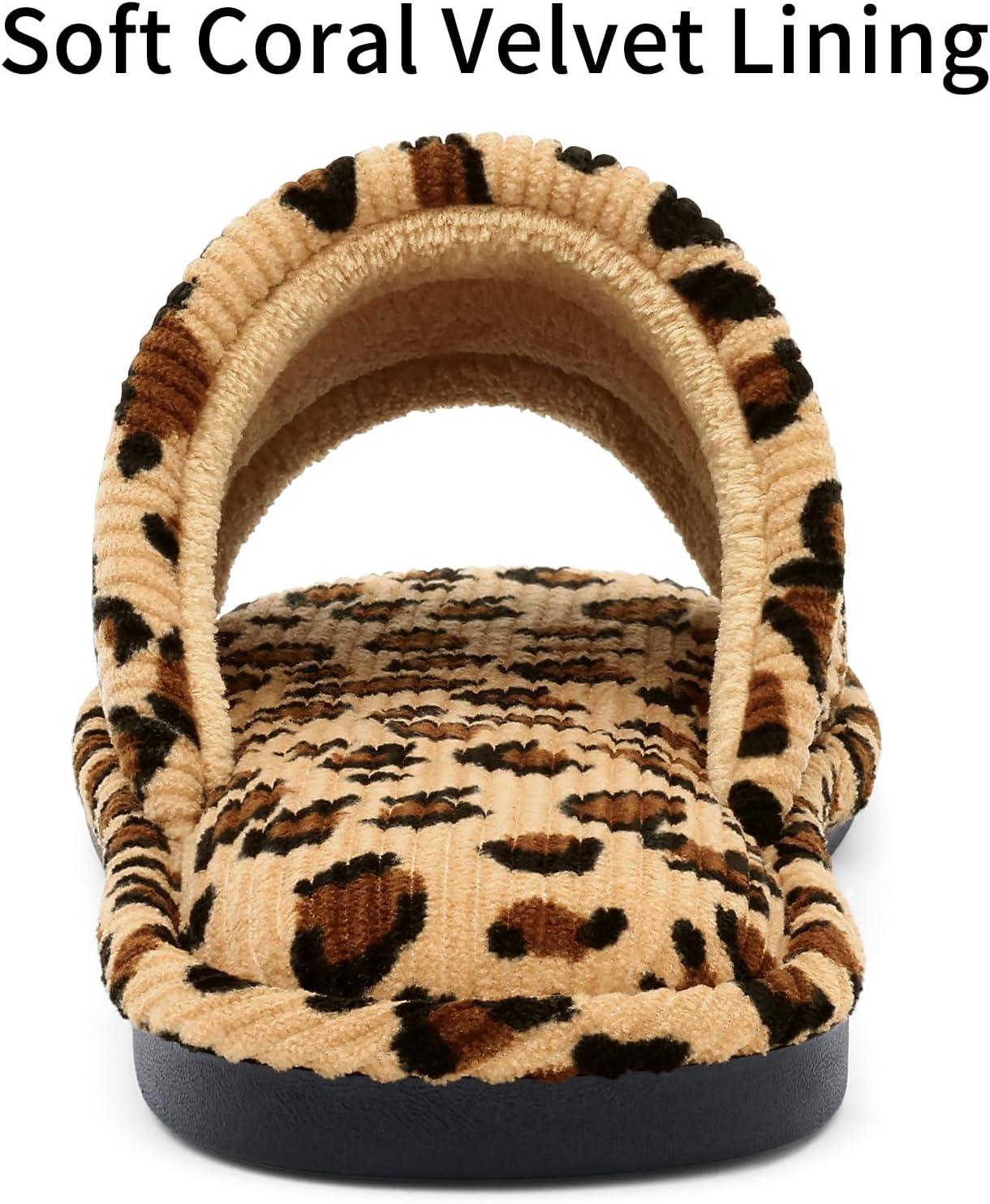 imageshevalues Summer House Slippers for Women Men Breathable Waffle Indoor Slippers Slipon Open Toe Home ShoesLeopard