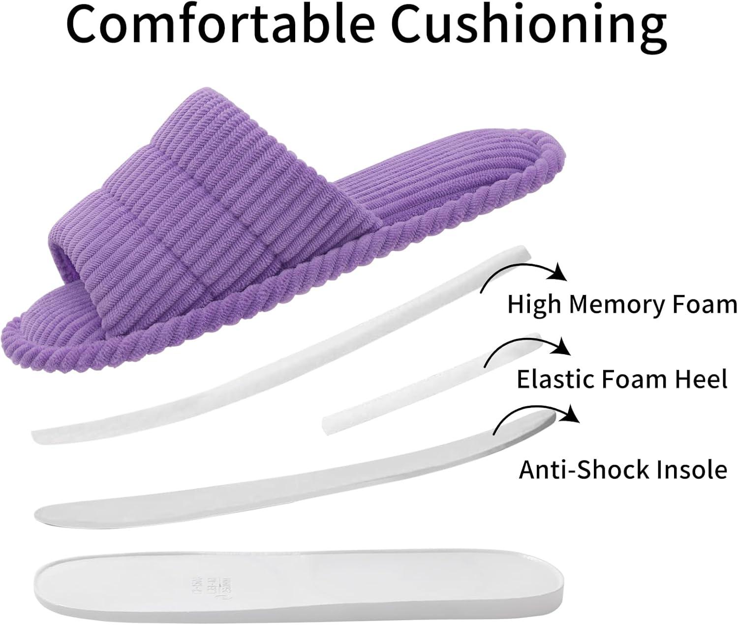imageshevalues Summer House Slippers for Women Men Breathable Waffle Indoor Slippers Slipon Open Toe Home ShoesPurple