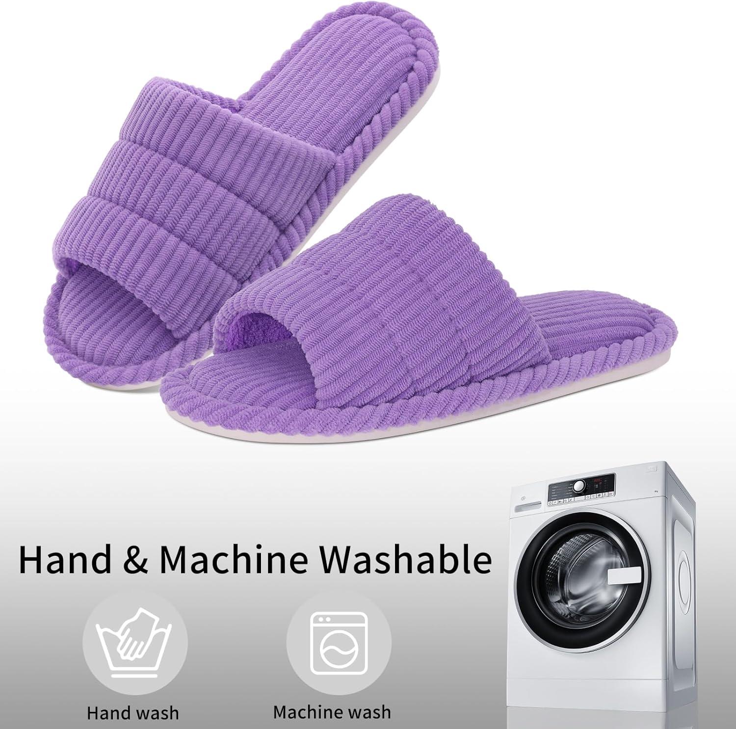 imageshevalues Summer House Slippers for Women Men Breathable Waffle Indoor Slippers Slipon Open Toe Home ShoesPurple