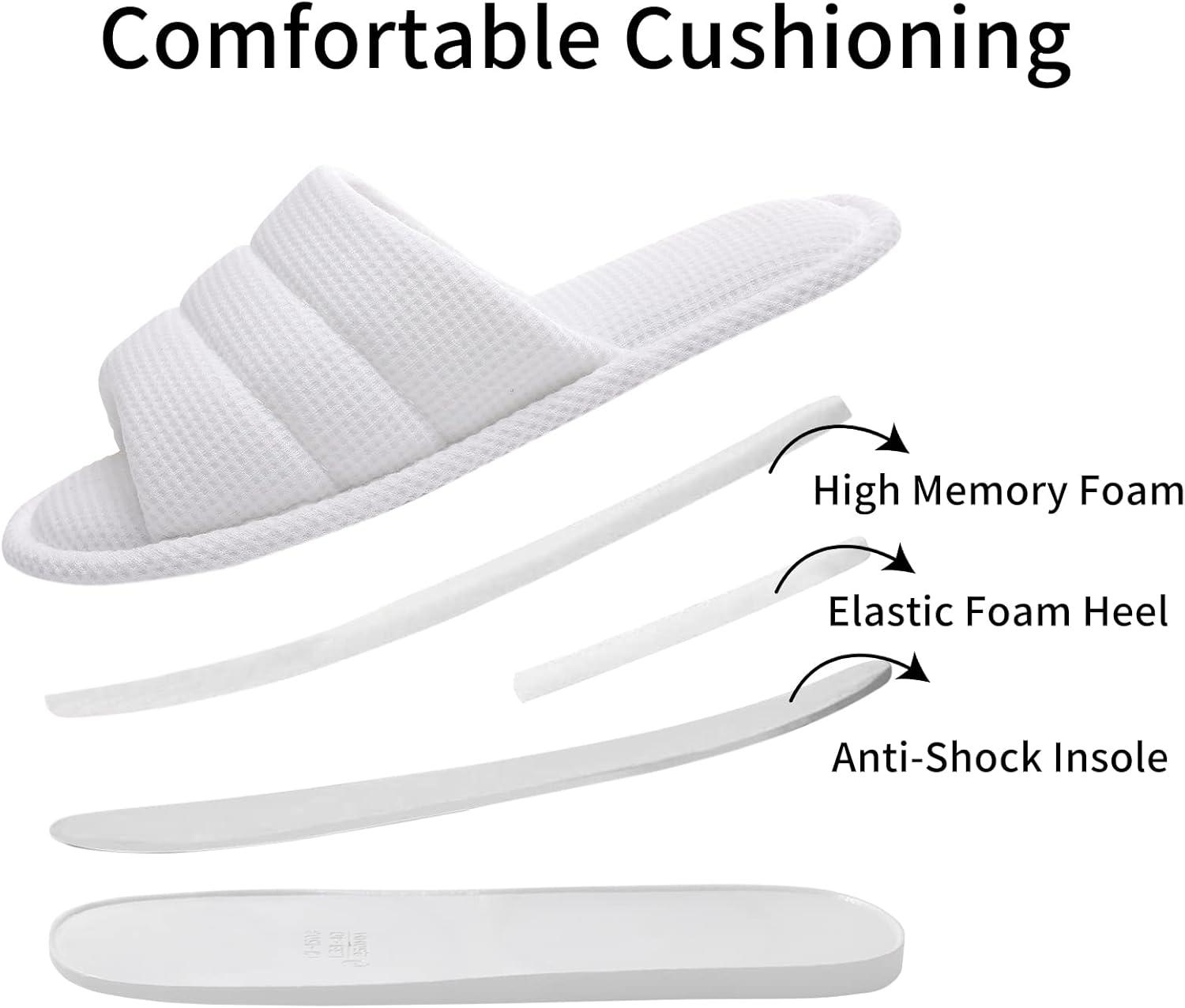 imageshevalues Summer House Slippers for Women Men Breathable Waffle Indoor Slippers Slipon Open Toe Home ShoesWhite
