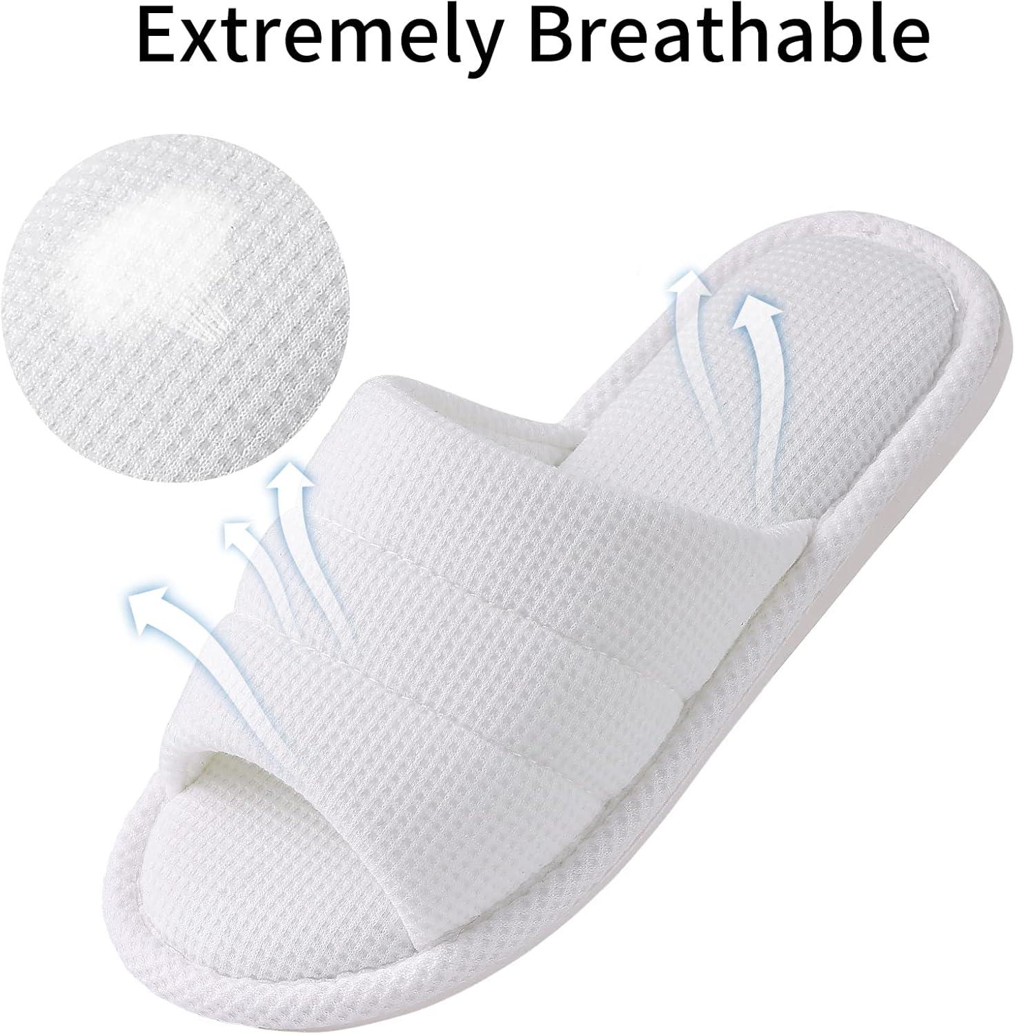 imageshevalues Summer House Slippers for Women Men Breathable Waffle Indoor Slippers Slipon Open Toe Home ShoesWhite