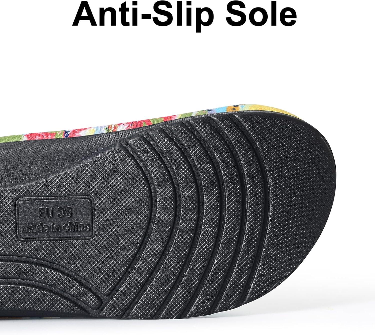 imageshevalues Summer House Slippers for Women with Arch Support Breathable Waffle Cotton Indoor Slippers Slip on Open Toe Home ShoesLime Green