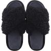 imageWomens Fuzzy Curly Fur Slippers Cross Band Slip on Open Toe Comfy House Shoes Indoor Outdoor Slippers