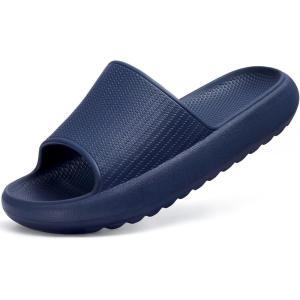 Comwarm Cloud Slide Sandals for Women Men Ultra Comfort Recovery Pillow Slippers Soft Summer Beach Shoes with Low Arch Support(Navy)