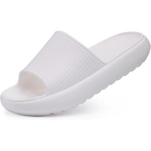 Comwarm Cloud Slide Sandals for Women Men Ultra Comfort Recovery Pillow Slippers Soft Summer Beach Shoes with Low Arch Support(Off-white)