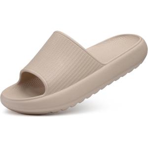 Comwarm Cloud Slide Sandals for Women Men Ultra Comfort Recovery Pillow Slippers Soft Summer Beach Shoes with Low Arch Support(Sand)