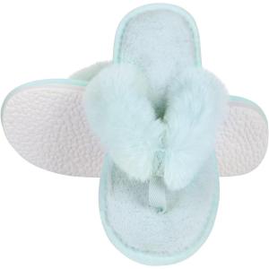 Women’s Soft Plush Flip Flops Slippers Comfortable Non Slip Fuzzy Thong House Slippers Indoor Outdoor Slippers