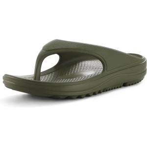 shevalues Orthopedic Sandals for Women Arch Support Recovery Flip Flops Pillow Soft Summer Beach Shoes(Army Green)