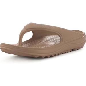 shevalues Orthopedic Sandals for Women Arch Support Recovery Flip Flops Pillow Soft Summer Beach Shoes(Khaki)