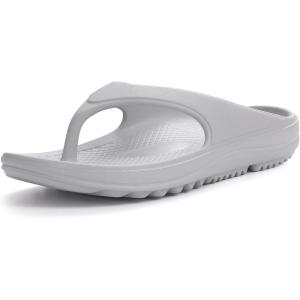 shevalues Orthopedic Sandals for Women Arch Support Recovery Flip Flops Pillow Soft Summer Beach Shoes(Light Grey)