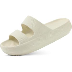 shevalues Orthopedic Slide Sandals for Women with Arch Support Pillow Soft Recovery Slip on Sandals Lightweight Summer Cloud Slippers for Plantar Fasciitis(Bone)