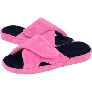 shevalues Orthopedic Slippers for Women with Arch Support Adjustable Open Toe House Shoes for Plantar Fasciitis(Hot Pink)
