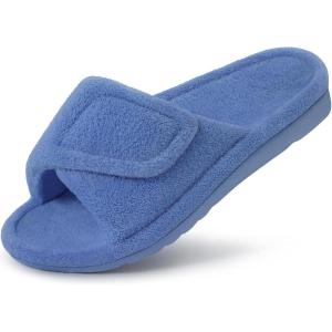shevalues Orthopedic Slippers for Women with Arch Support Adjustable Open Toe House Shoes for Plantar Fasciitis(New Blue)