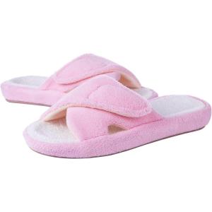 shevalues Orthopedic Slippers for Women with Arch Support Adjustable Open Toe House Shoes for Plantar Fasciitis(Pink)