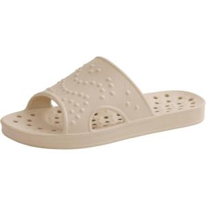 shevalues Shower Shoes for Women Men with Arch Support Quick Drying Pool Slides Lightweight Beach Sandals with Drain Holes(Light Khaki)
