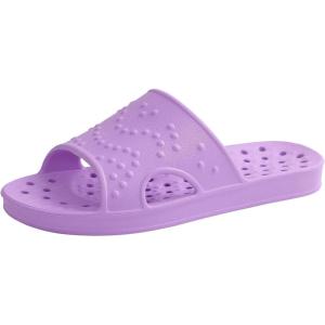 shevalues Shower Shoes for Women Men with Arch Support Quick Drying Pool Slides Lightweight Beach Sandals with Drain Holes(Purple)