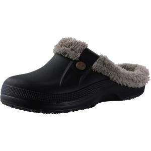 shevalues Fur Lined Clogs for Women Men Winter Waterproof Outdoor Slippers Garden Shoes