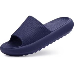 Comwarm Cloud Slide Sandals for Women Men Ultra Comfort Soft House Slippers Slip on Summer Beach Shoes with Low Arch Support,Dark Blue Size 9-9.5 Wonmen/7.5-8 Men