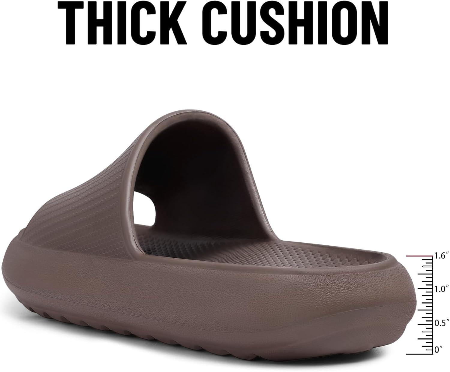 image:imageComwarm Cloud Slide Sandals for Women Men Ultra Comfort Soft House Slippers Slip on Summer Beach Shoes with Low Arch SupportChocolate Size 10105 Wonmen859 Men