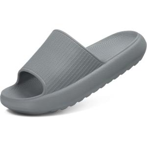 Comwarm Cloud Slide Sandals for Women Men Ultra Comfort Recovery Pillow Slippers Soft Summer Beach Shoes with Low Arch Support,Grey Size 9-9.5 Wonmen/7.5-8 Men