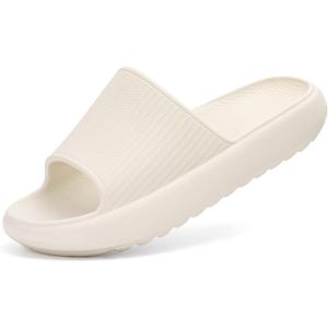 Comwarm Cloud Slide Sandals for Women Men Ultra Comfort Recovery Pillow Slippers Soft Summer Beach Shoes with Low Arch Support,Beige Size 10-10.5 Women/8.5-9 Men