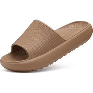 Comwarm Cloud Slide Sandals for Women Men Ultra Comfort Recovery Pillow Slippers Soft Summer Beach Shoes with Low Arch Support,Brown Size 6.5-7 Wonmen/5-5.5 Men